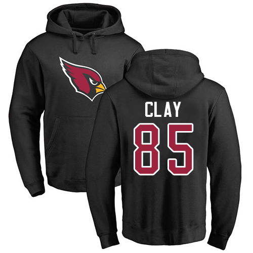Arizona Cardinals Men Black Charles Clay Name And Number Logo NFL Football 85 Pullover Hoodie Sweatshirts